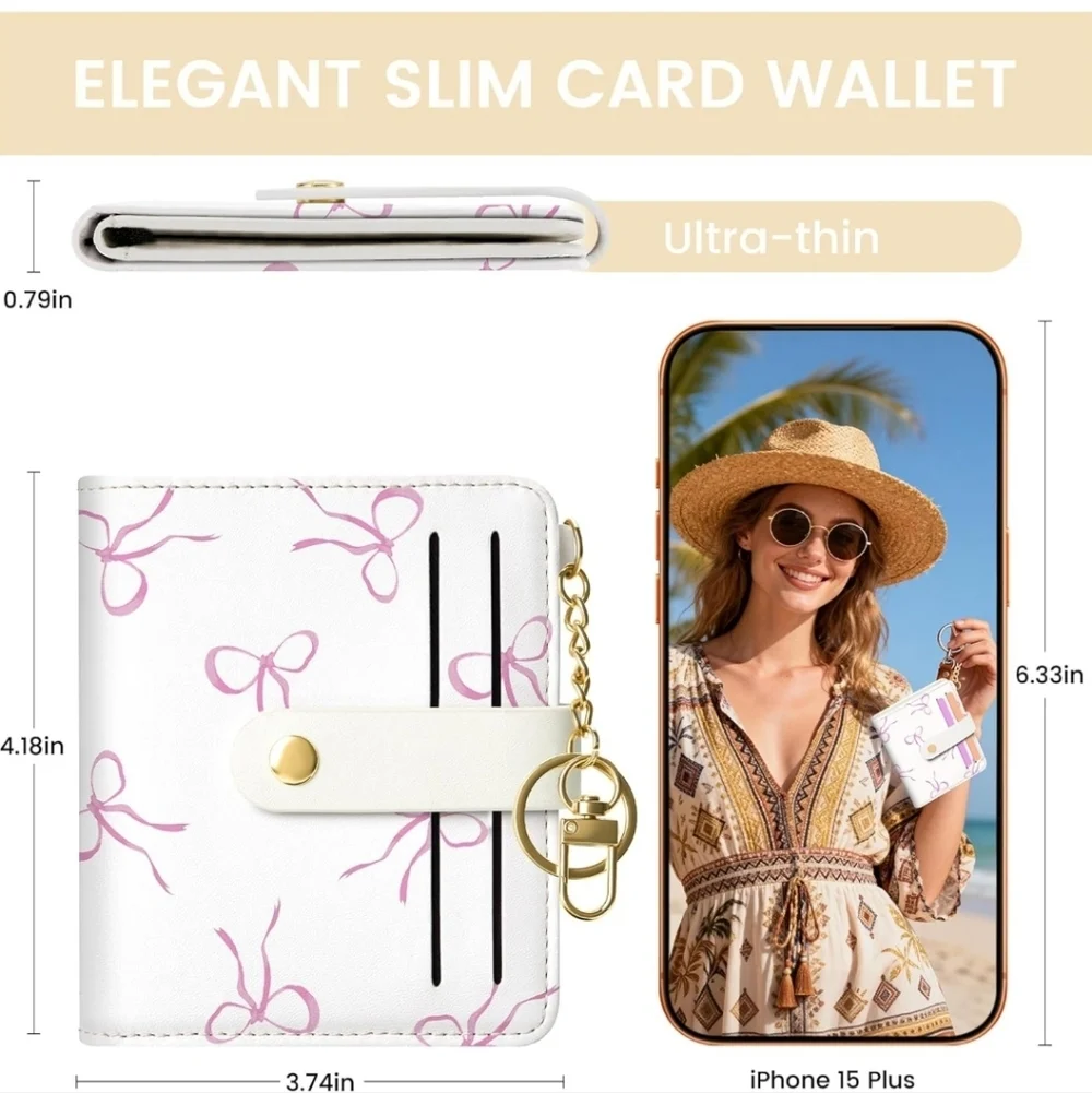 Elegant White and Pink Women's Wallet